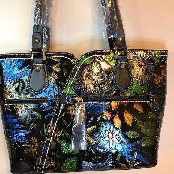 🌙🔥3xHP🔥 NWT ONE OF A KIND BEAUTIFUL LEATHER&HAND PAINTED PURSE-WEARABLE ART! - Picture 2 of 13